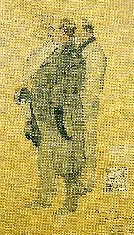 Carl Larsson portratt av lektor bjorkman, rektor lundberg och lektor borgstedt Germany oil painting art